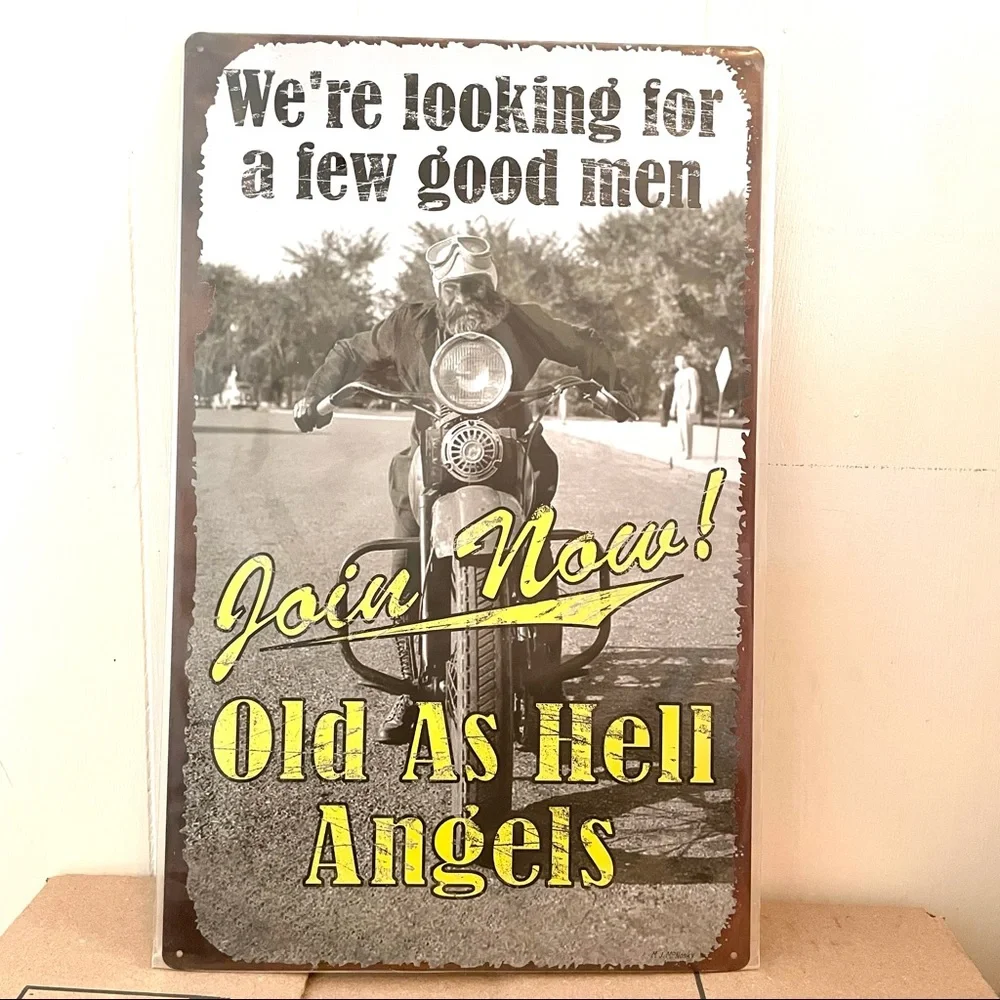 NEW Old As Hell Angels Metal Sign